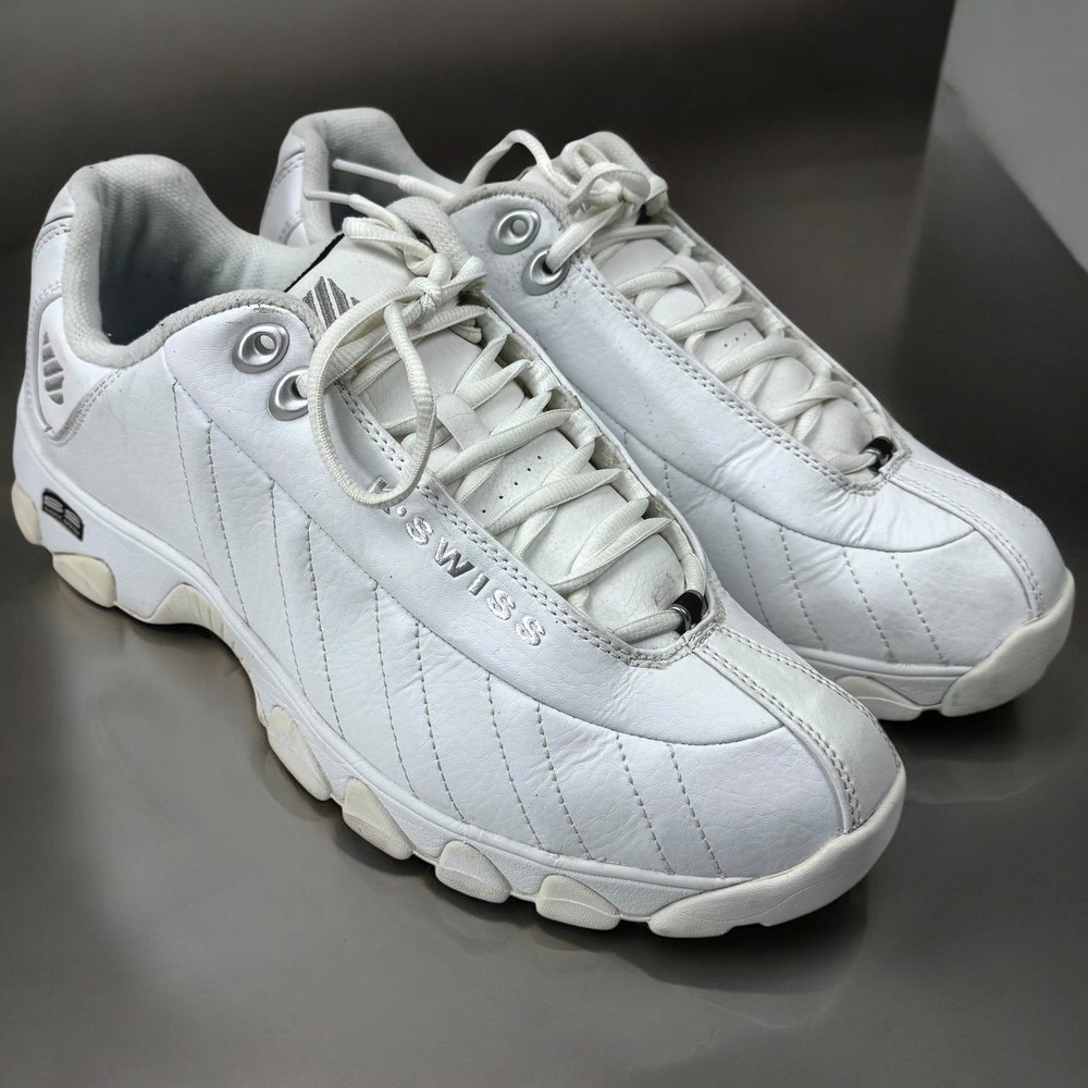 K‎ Swiss Sneakers Mens 11 Model ST329 CMF Low Top White Leather Shock Spring